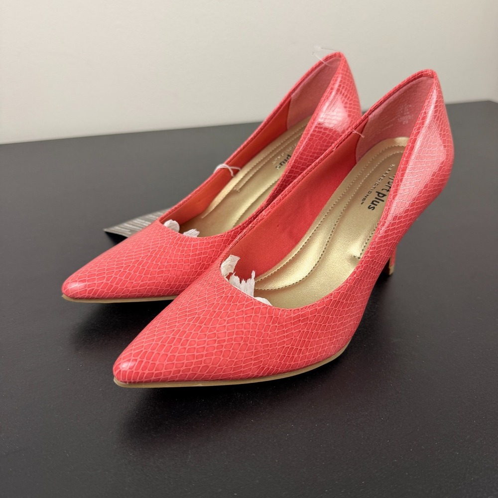 Comfort Plus by Predictions Pump Heels Women's 6 Pink Coral Snake Print Career